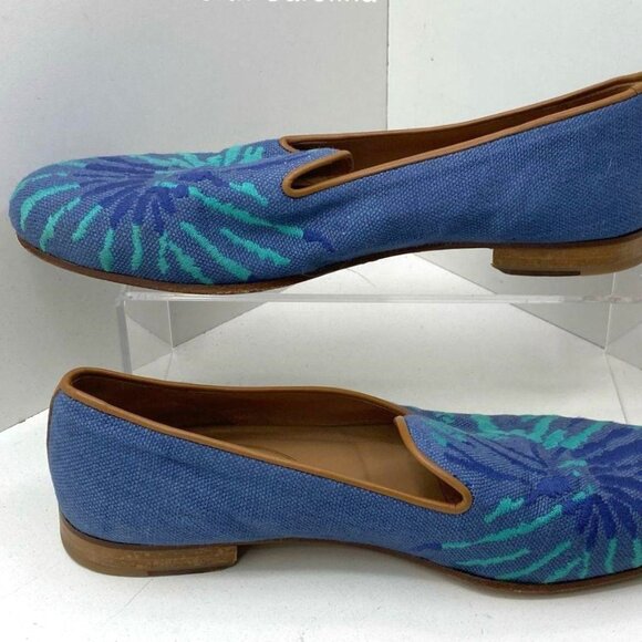 STUBBS & WOOTTON Blue Smoking Slippers Loafers Shoes - 11 - Picture 2 of 9